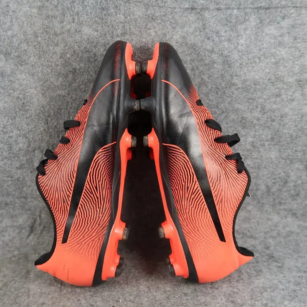 Puma Shoes Kids 4.5 Soccer Cleats Spirit II FG Athletic Sport Lace Up Black Red